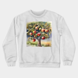 Apple Tree Day - January 6 - Watercolor & Pen Crewneck Sweatshirt